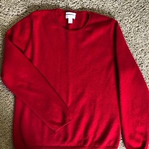 100% CASHMERE red sweater charter club Womens large luxury